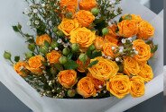 Bouquet of orange spray roses "Sunset Drops" — photo 2