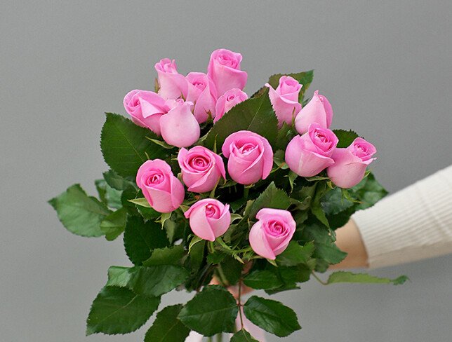 15 pink roses 40 cm photo