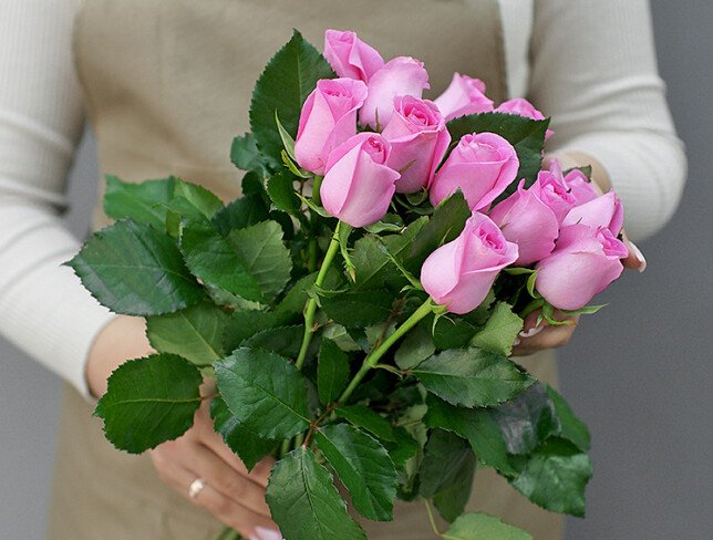 15 pink roses 40 cm photo