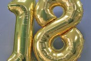 Set of foil balloons number ''18'' gold — photo 1