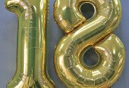 Set of foil balloons number ''18'' gold — photo 2
