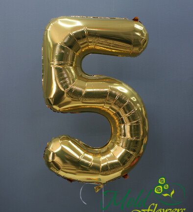 Balon cifra din folie "5" auriu foto 394x433