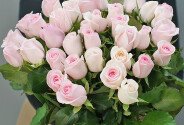 Bouquet of 35 pale pink roses 50 cm — photo 3