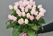 Bouquet of 35 pale pink roses 50 cm — photo 4