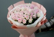 51 pale pink roses 40 cm — photo 1
