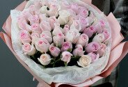 51 pale pink roses 40 cm — photo 3