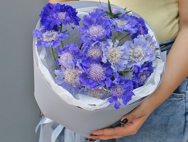 Buchet de scabioza violeta „Ecoul delicatetii” foto