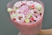 Bouquet of pink hydrangea, roses and eustoma — photo 3