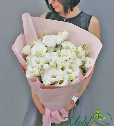 Bouquet of 11 white eustomas photo 394x433