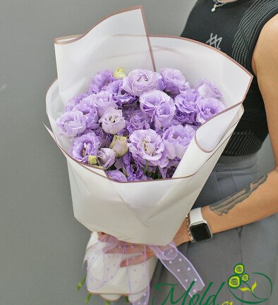 Bouquet of purple eustoma "Purple cloud" photo 394x433