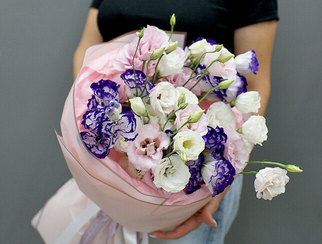 Buchet din eustoma multicolora „Melodia culorilor” foto