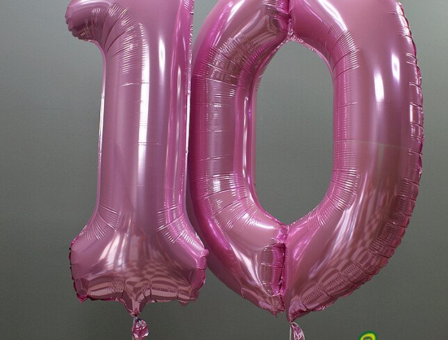 Set baloane din folie numarul ''10'' roz foto