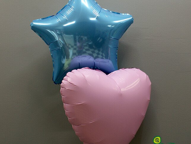 Set baloane pastel – inima si stea foto