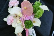 Buchet de mireasa din cale albe, anthurium, hortensie si amarant — foto 4