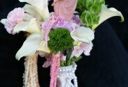 Buchet de mireasa din cale albe, anthurium, hortensie si amarant — foto 5