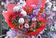 Bouquet of chrysanthemums, eustoma and alstroemeria "Bright Symphony" — photo 3
