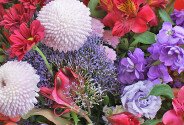 Bouquet of chrysanthemums, eustoma and alstroemeria "Bright Symphony" — photo 4