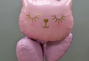 Set of pink foil balloons “Cat with Crown” — photo 1