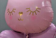 Set of pink foil balloons “Cat with Crown” — photo 2