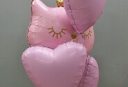 Set of pink foil balloons “Cat with Crown” — photo 4