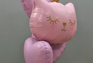 Set of pink foil balloons “Cat with Crown” — photo 3