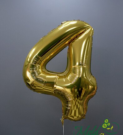 Balon cifra din folie "4" auriu foto 394x433
