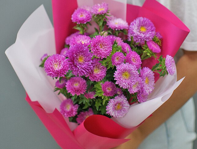 Buchet din astre roz foto