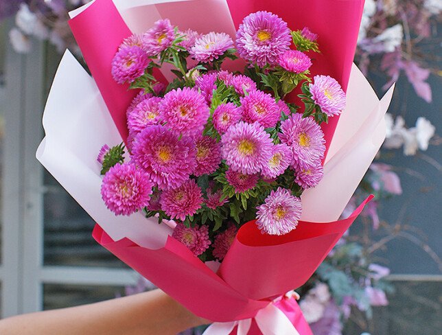 Buchet din astre roz foto