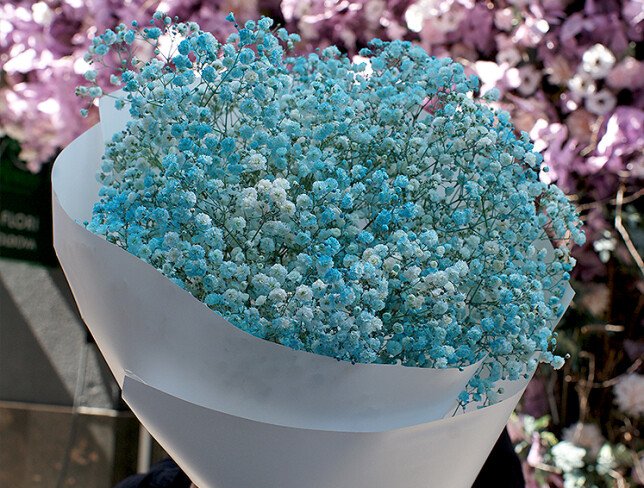 Bouquet of blue gypsophila "Dream’s Lightness" photo