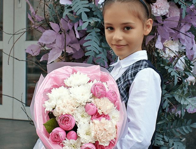 Buchet de crizanteme si trandafiri Silva Pink "Drumul Cunoasterii" foto
