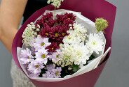 Buchet din crizanteme multicolore „Zi luminoasa” — foto 1
