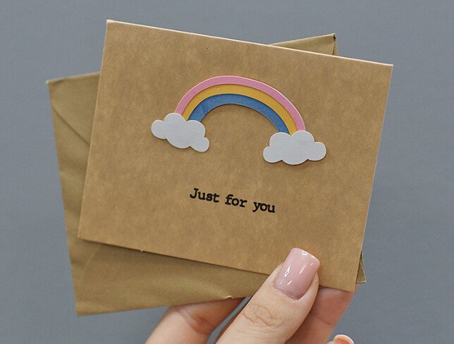 Felicitare HANDMADE "Just for you" foto