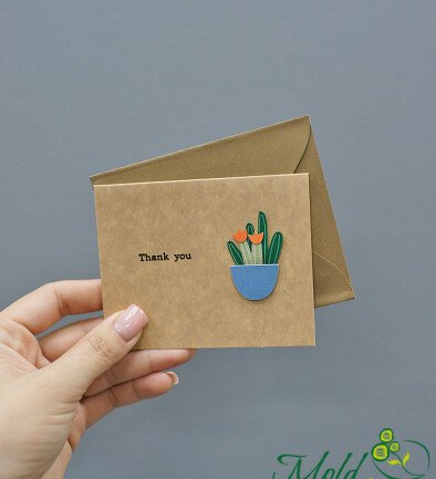 Felicitare HANDMADE  "Thank you" foto 394x433