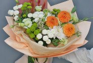 Bouquet of chrysanthemums and dahlias "Charm of the Day" — photo 2