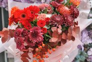 Bouquet of chrysanthemums, red roses, and gerberas — photo 4