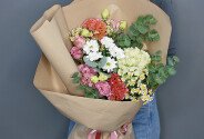 Bouquet of brassica, celosia and eustoma "Amazing Combination" — photo 3