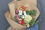 Bouquet of brassica, celosia and eustoma "Amazing Combination" — photo 4