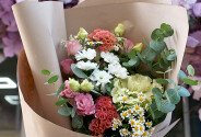 Bouquet of brassica, celosia and eustoma "Amazing Combination" — photo 5