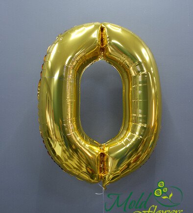 Balon cifra din folie "0" auriu foto 394x433