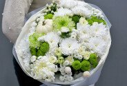 Buchet din crizanteme si trandafiri de tufa „Suflarea toamnei” — foto 1