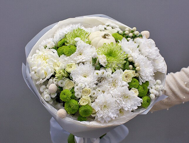Buchet din crizanteme si trandafiri de tufa „Suflarea toamnei” — foto 3