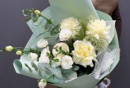 Buchet din trandafiri albi si eustome „Eleganta toamnei” — foto 2
