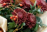 Buchet cu crizanteme bordo "Apus de noiembrie" — foto 4