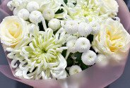 Buchet din crizanteme si trandafir Candlelight — foto 3