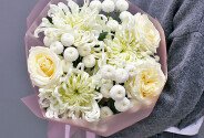 Buchet din crizanteme si trandafir Candlelight — foto 4
