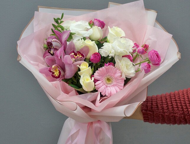Buchet "Armonie alb-roz" foto