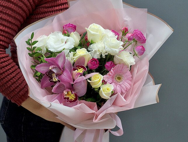 Buchet "Armonie alb-roz" foto
