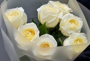 Buchet din 7 trandafiri albi "Candlight" — foto 4