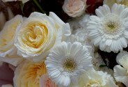 Buchet din trandafiri albi Candlelight, hortensie și gerbera "Dimineață vanilată" — foto 3