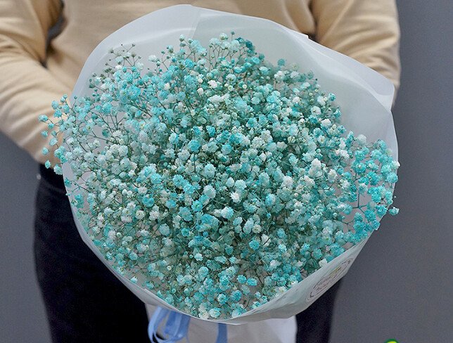 Bouquet of blue gypsophila photo